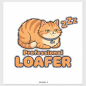 Sticker Chien de professionnel drôle chat endormi (Feuille)