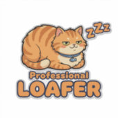 Sticker Chien de professionnel drôle chat endormi (Devant)