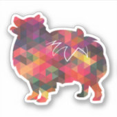 Sticker Chien de race Poméranienne Geo Silhouette Multi (Devant)