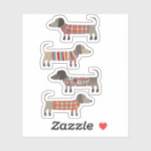Sticker Chien de saucisse Dachshund (Feuille)