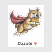 Sticker Chien de Shiba Inu (Feuille)