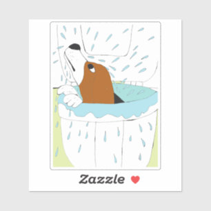Sticker chien de toilette