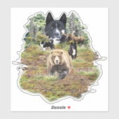 Sticker Chien d'Ours de Carélie     (Feuille)