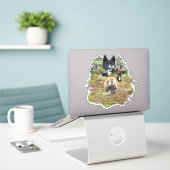 Sticker Chien d'Ours de Carélie     (Ordinateur portable sur le bureau)