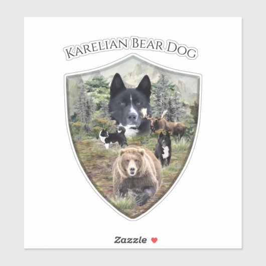 Sticker Chien d'ours karélien (Feuille)