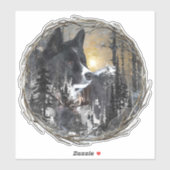 Sticker Chien d'ours karélien (Feuille)