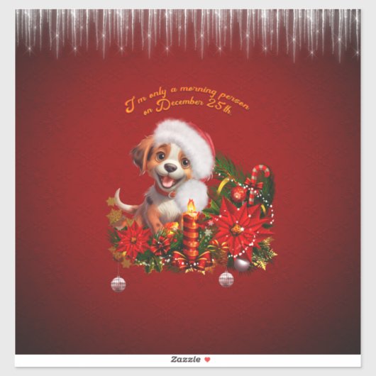 Sticker Chien drôle (Feuille)