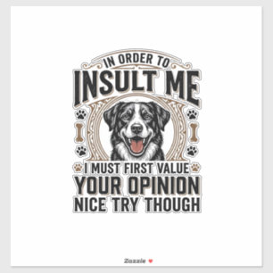 Sticker Chien drôle avis vintage t-shirt design_1