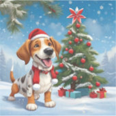 Sticker Chien du Père Noël (Devant)