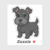 Sticker Chien écossais noir mignon (Feuille)