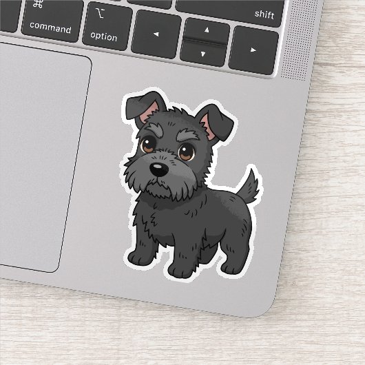 Sticker Chien écossais noir mignon (Détail)