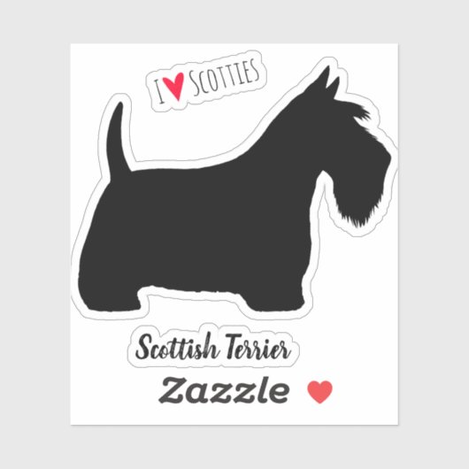 Sticker Chien écossais Terrier Silhouette Scottie (Feuille)