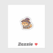 Sticker � Chien Éffrayant Kawaii Halloween Chiot Classique (Feuille)