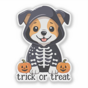 Sticker Chien en costume Halloween
