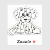 Sticker Chien en dalmate dessin simple noir (Feuille)