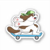 Sticker Chien en Skate avec Skateboard (Devant)