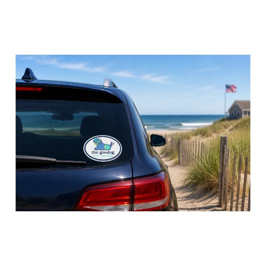 Sticker Chien en snorkeling ambiance Cape Cod