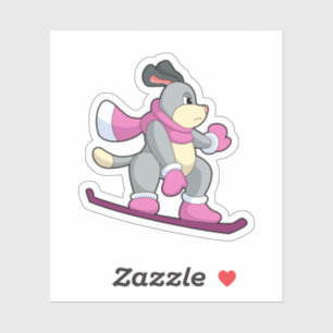 Sticker Chien en Snowboardeur avec Sonowboard