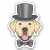 Sticker Chien en tenue de marié avec nœud papillon (Recto)