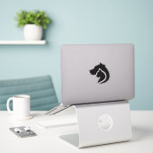 Sticker Chien et chat noir et blanc (Ordinateur portable sur le bureau)