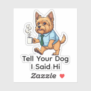 Sticker Chien Funny Yorkshire Terrier Costume D'affaires C
