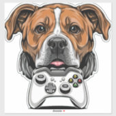 Sticker Chien Gamer - Jeu vidéo (Feuille)