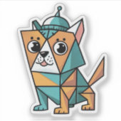 Sticker Chien géométrique coloré (Devant)