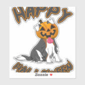 Sticker Chien Halloween T Chemise Halloween Joyeux Chien H (Feuille)