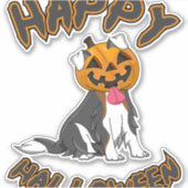 Sticker Chien Halloween T Chemise Halloween Joyeux Chien H (Devant)