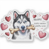 Sticker Chien Husky (Devant)