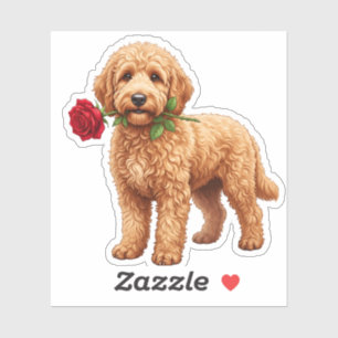 Sticker Chien Labradoodle Mignon