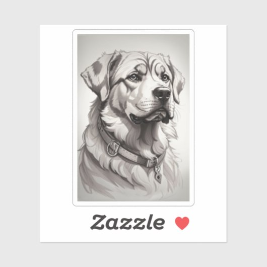 Sticker Chien Labrador (Feuille)