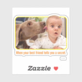 Sticker Chien Lick l'oreille du bébé (Feuille)