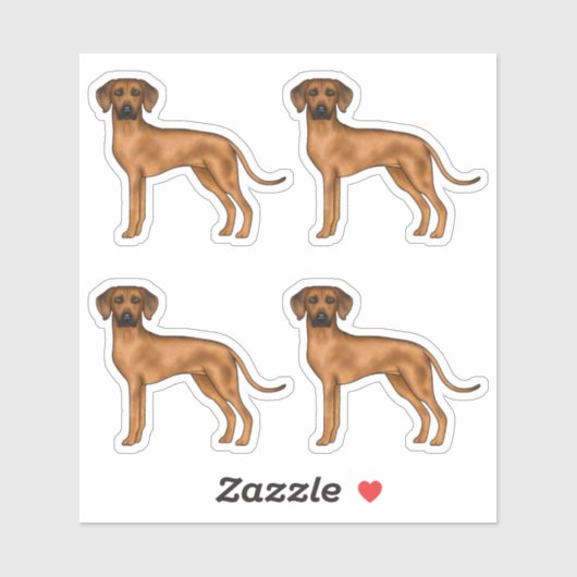 Sticker Chien lionhound africain Brown de Rhodesian Ridgeb (Feuille)