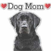 Sticker Chien Maman Mignonne Coeur Noir Lab Animal Car (Devant)