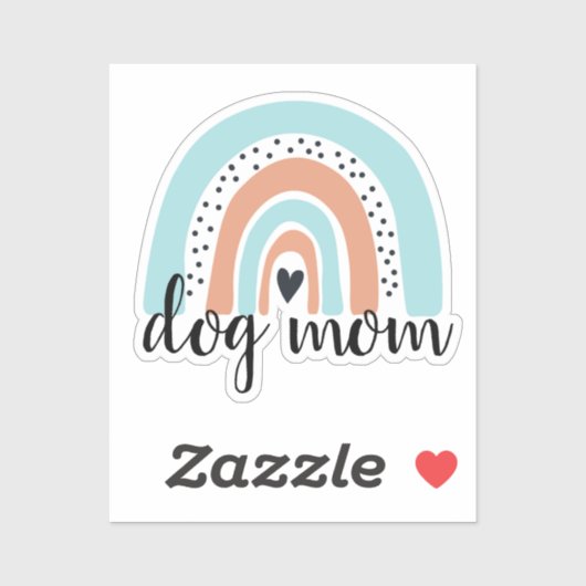 Sticker Chien maman Rainbow Blue Peach (Feuille)