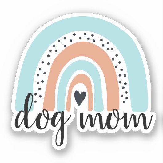 Sticker Chien maman Rainbow Blue Peach (Recto)