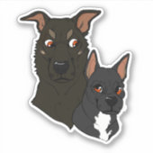 Sticker chien mignon amusant (Devant)