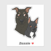 Sticker chien mignon amusant (Feuille)