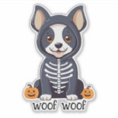 Sticker Chien mignon avec costume Halloween (Devant)