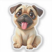 Sticker Chien mignon Carlin (Devant)