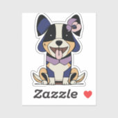 Sticker Chien mignon féminin (Feuille)