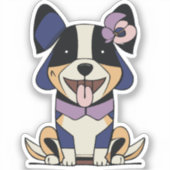 Sticker Chien mignon féminin (Recto)