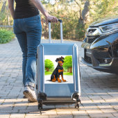 Sticker Chien noir et feu heureux (Valise Insitu)