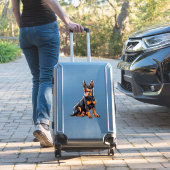 Sticker Chien noir et feu heureux (Valise Insitu)