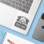 Sticker Chien papa (Ordinateur portable avec iPhone)