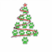 Sticker Chien Paws Imprimer l'arbre de Noël pour les Amour (Devant)