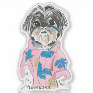 STICKER CHIEN PERSONNALISÉ SHIHTZU AJOUTER VOTRE PROPRE