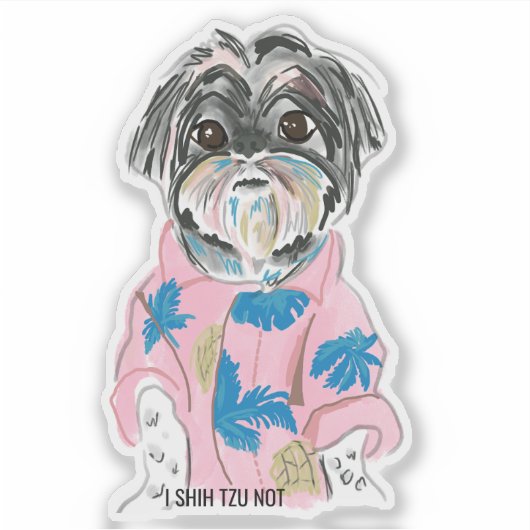 STICKER CHIEN PERSONNALISÉ SHIHTZU AJOUTER VOTRE PROPRE (Devant)
