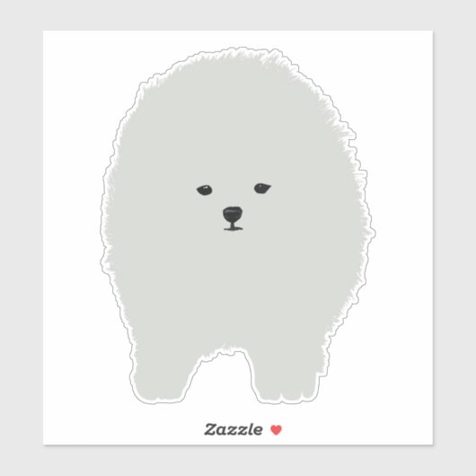 Sticker Chien Poméranie Fluffy (Feuille)